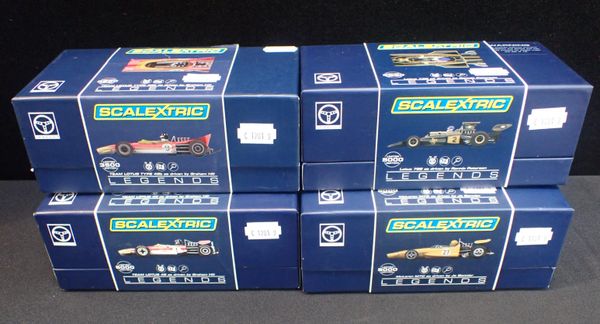 FOUR SCALEXTRIC 'LEGENDS' CARS