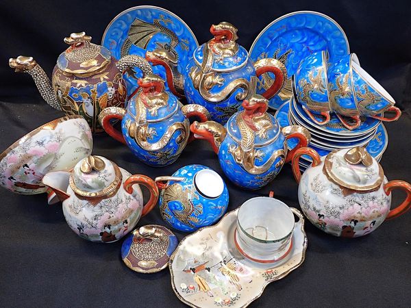 A JAPANESE EGGSHELL PORCELAIN PART TEA SET