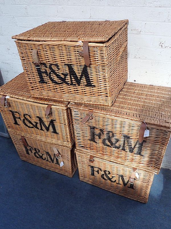 FIVE FORTNUM & MASON HAMPER BASKETS