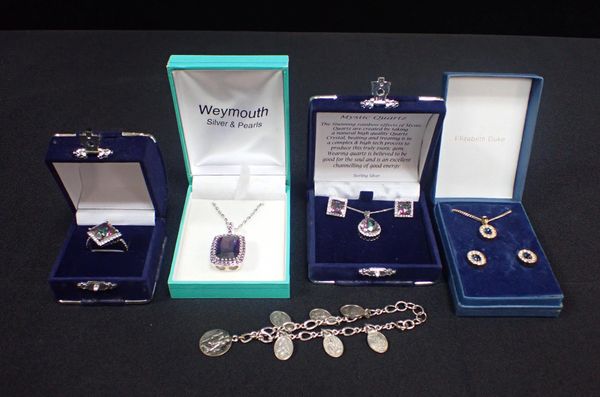 COLLECTION OF SILVER AND COSTUME JEWELLERY