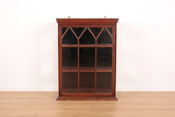 AN EDWARDIAN MAHOGANY AND GLAZED DISPLAY CABINET