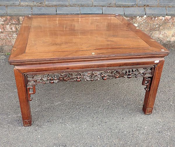 A CHINESE HARDWOOD COFFEE TABLE