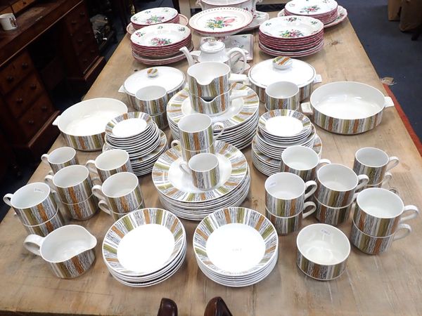 A 1960s MIDWINTER 'SIENNA' DINNER AND TEA SERVICE