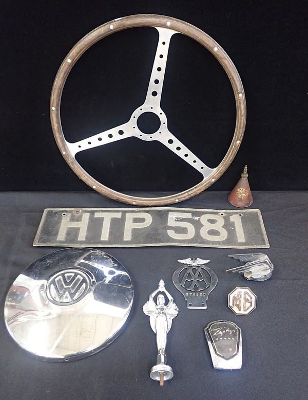 A VINTAGE CHROME AA CAR BADGE