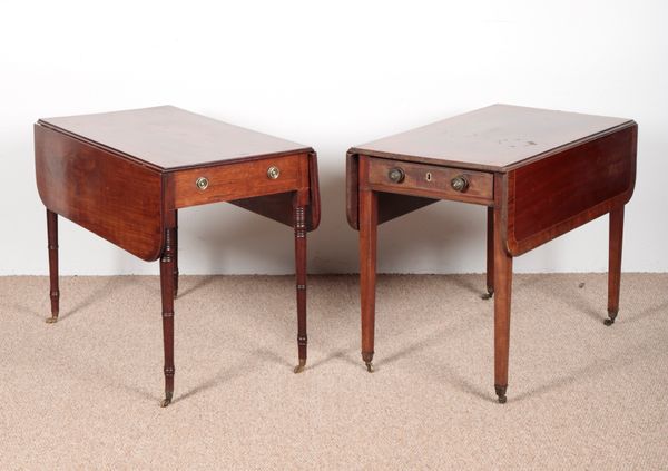 TWO VICTORIAN MAHOGANY PEMBROKE TABLES