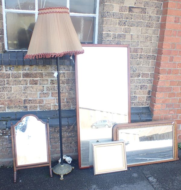 A VICTORIAN WALNUT OVERMANTEL MIRROR