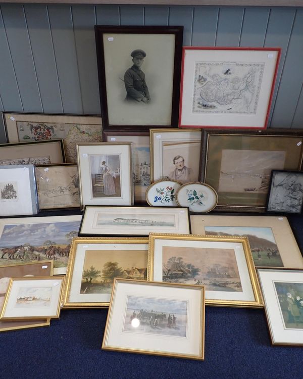 A QUANTITY OF PRINTS, WATERCOLOURS