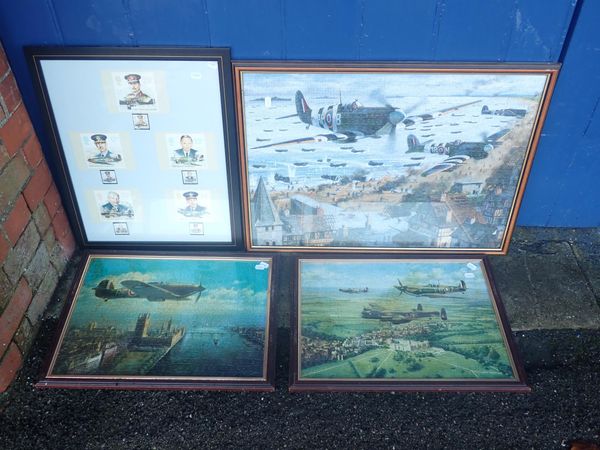 THREE FRAMED RAF JIGSAWS