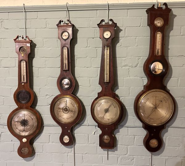 FOUR VICTORIAN BAROMETERS