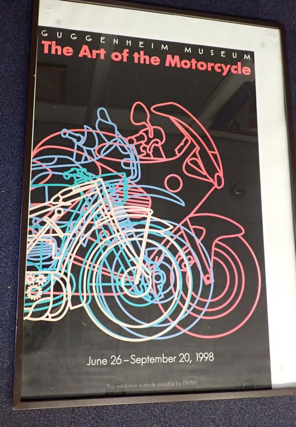 A GUGGENHEIM MUSEUM POSTER; THE ART OF THE MOTORCYCLE