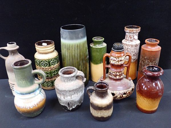 A COLLECTION OF 1960s WEST GERMAN POTTERY VASES