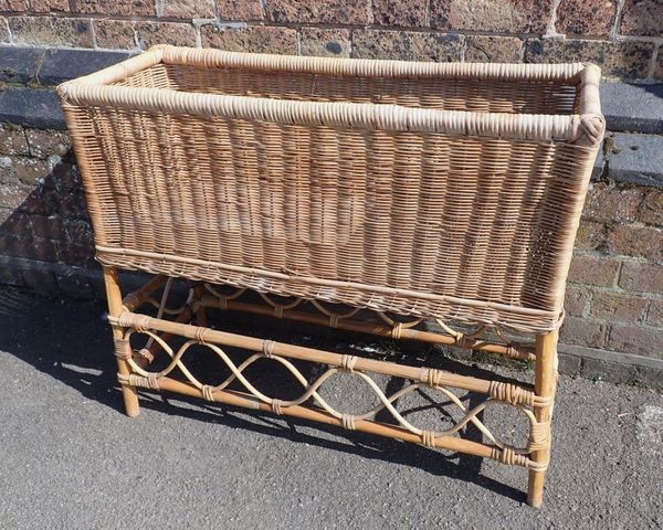 A RETRO RATTAN JARDINIERE