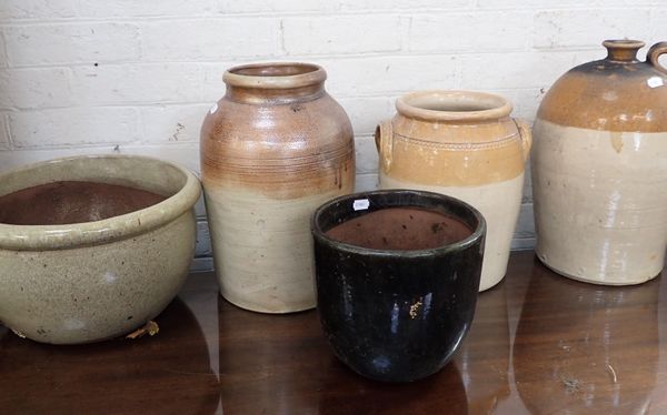 TWO LARGE STONEWARE JARS