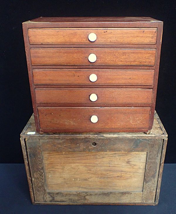 A SMALL MAHOGANY COLLECTOR'S CHEST