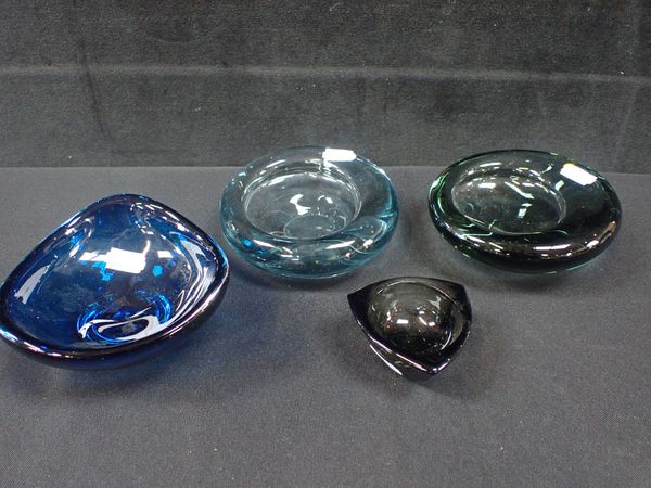 TWO MID-CENTURY HOLMEGAARD GLASS DISHES