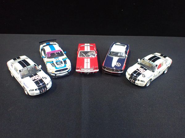 FIVE UNBOXED SCALEXTRIC 'FORD MUSTANG' CARS