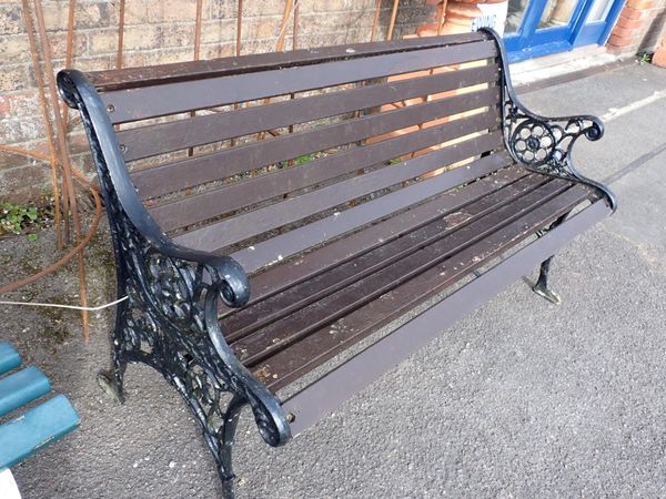 A VICTORIAN STYLE GARDEN BENCH