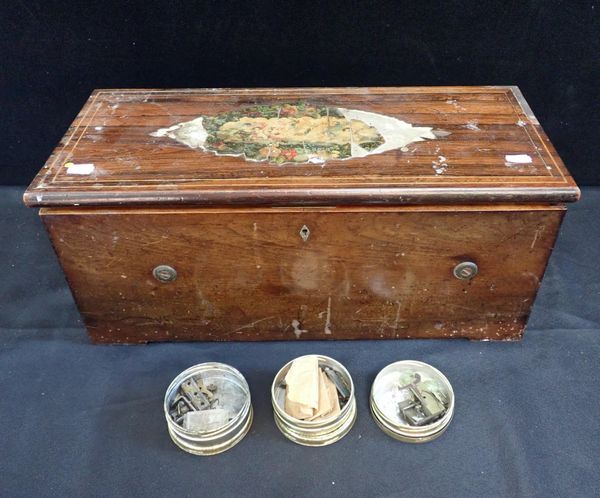 A 19th CENTURY NICOLE A GENEVE MUSIC BOX WITH HIDDEN DRUM AND THREE BELLS