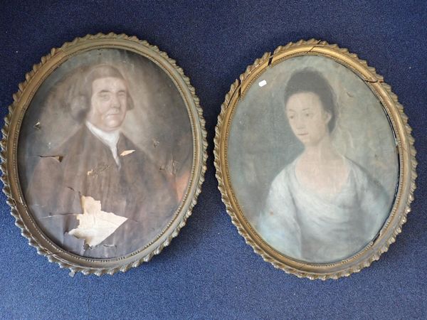 A PAIR OF 18th CENTURY PASTEL PORTRAITS; JOHN TAYLOR