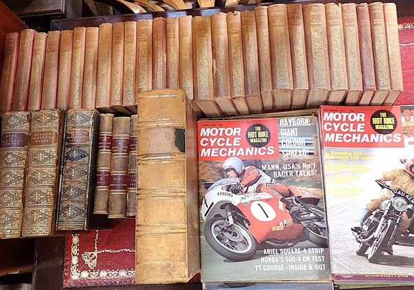 A FEW 19th CENTURY LEATHER-BOUND BOOKS