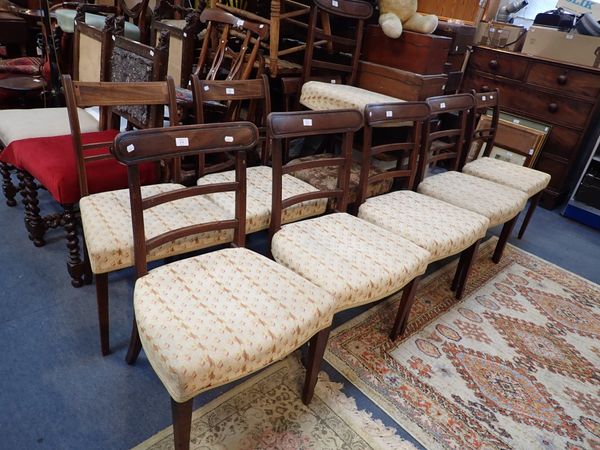FIVE REGENCY MAHOGANY BAR-BACK DINING CHAIRS