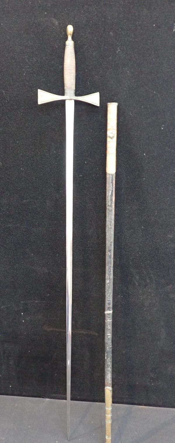 A COURT SWORD, IN SCABBARD