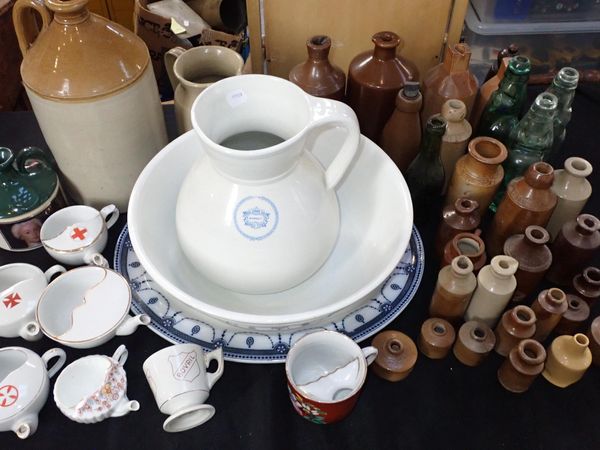 A  WASHSTAND JUG FROM 'KING'S ARMS HOTEL, PUDDLETOWN, DORSET'