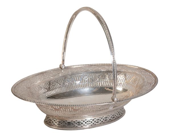 A GEORGE III SILVER OVAL BASKET