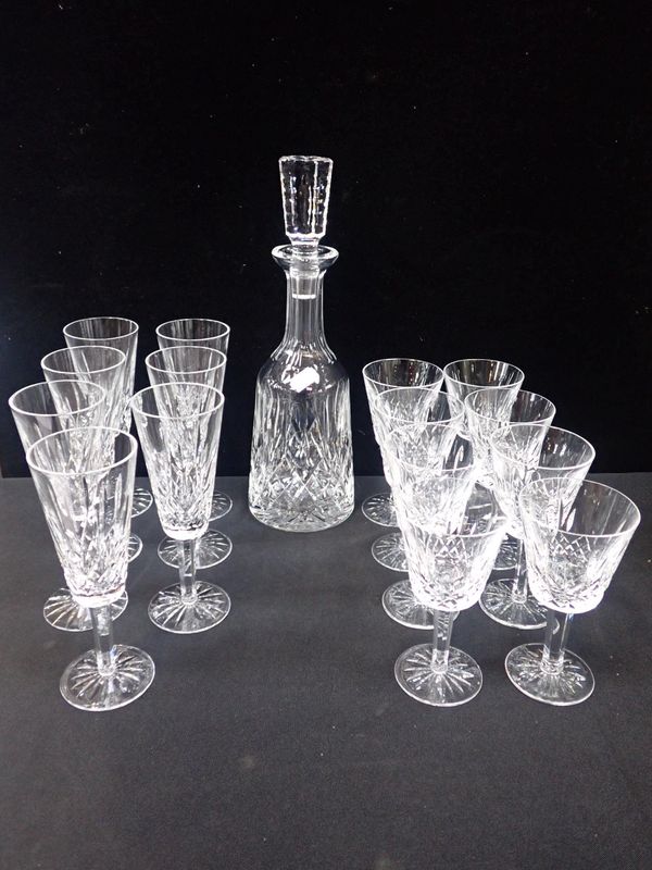 SEVEN WATERFORD 'LISMORE' CHAMPAGNE FLUTES