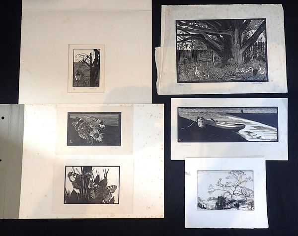 H K B LUND, FIVE WOODCUTS