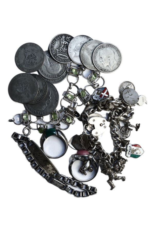 Silver Jewellery and coins