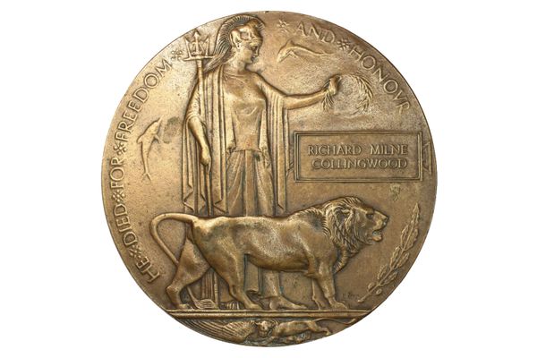 The Great War Memorial Plaque to Lieutenant Richard Milne Collingwood