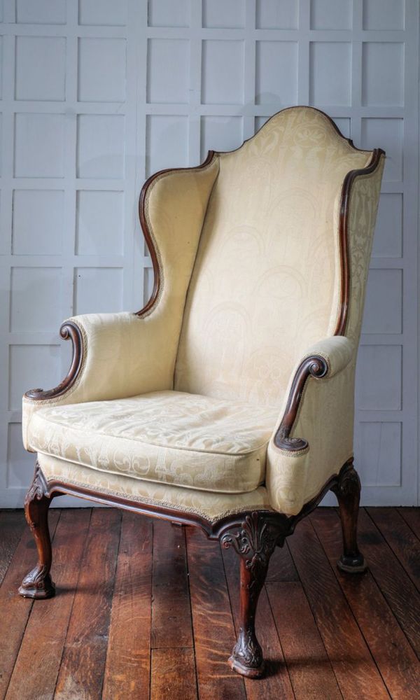 A George I Style Walnut Wing Armchair