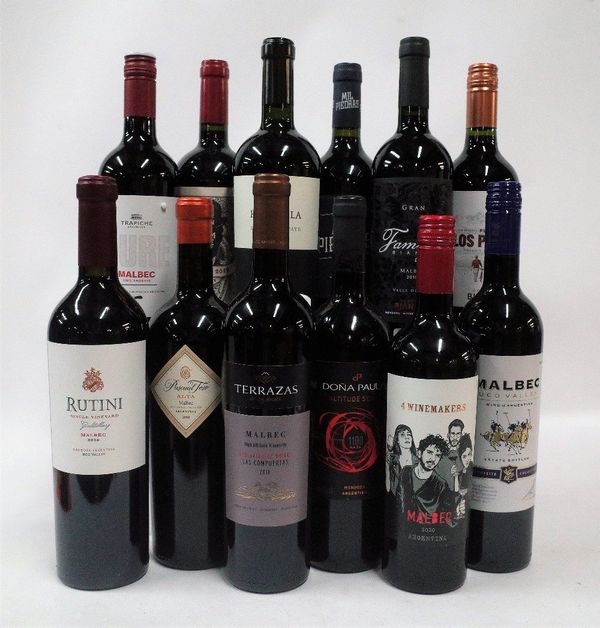 Sixteen bottles of red wine