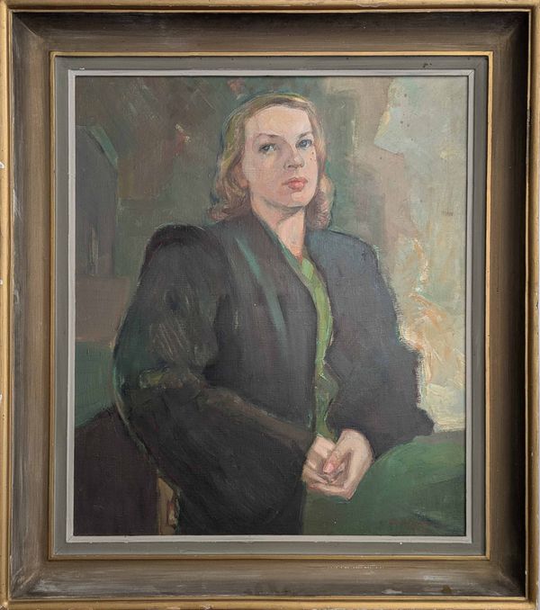 Klaus Kalima (1918-2017)  'Portrait in a fur coat'