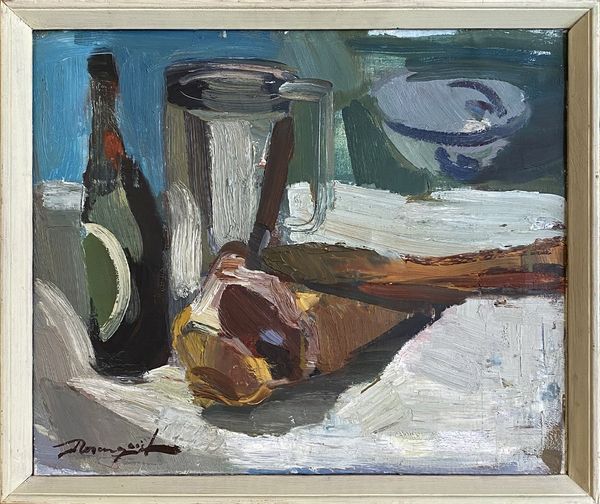 20th Century Swedish School 'Still Life with Wine and Ham'