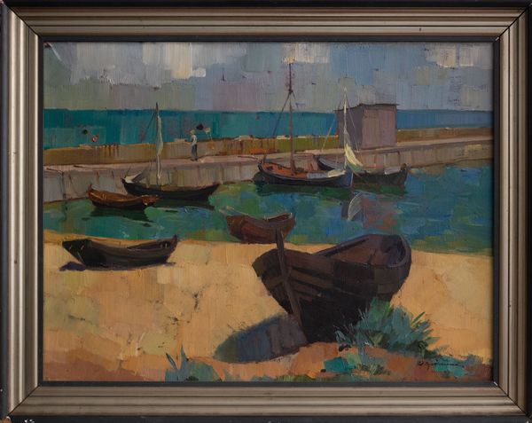 Richard Björklund(1897-1974) 'A Sunlit Harbour'