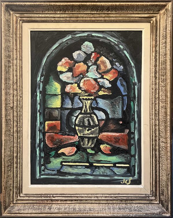Vintage Continental Oil 'Floral Still Life'