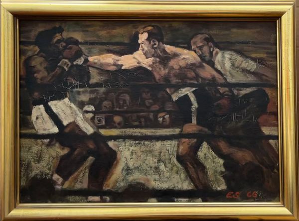20th century Swedish School   'A Boxing Match'