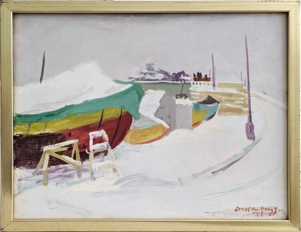 20th Century Swedish School ‘Boatyard Under Snow’
