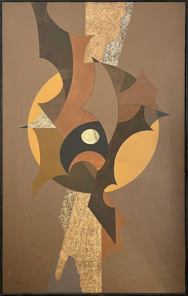 20th Century Swedish School  Abstract forms in Gold and brown’