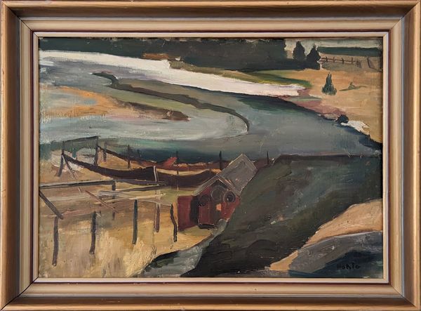 Gustaf Adolf Fahle (1906–1989) ‘Fishing Huts by the Coast, 1937’