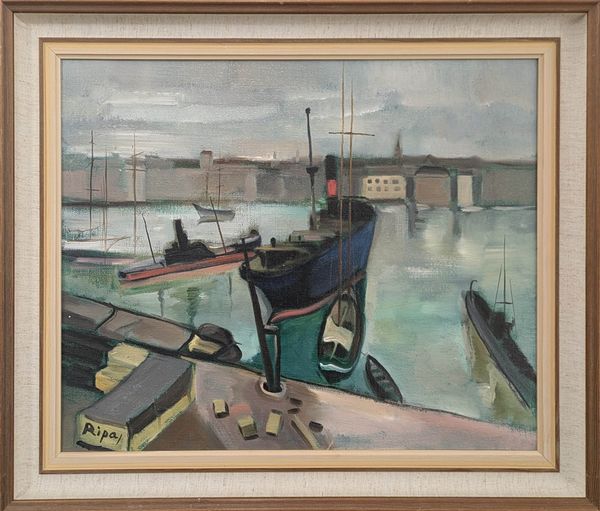 20th Century Swedish School 'Busy Harbour' dated 1974