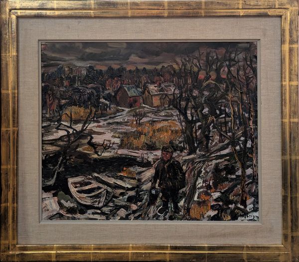Olle Nordberg (1905-1986) 'Figure in a Winter Landscape'