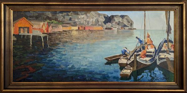 20th Century Swedish School ‘Readying the Boat’