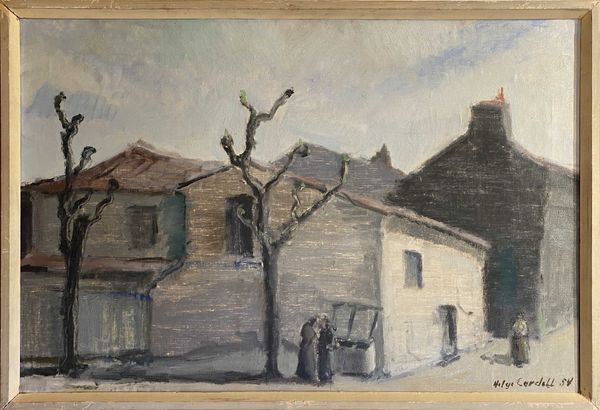 20th Century Swedish School 'Gossip in the Street'