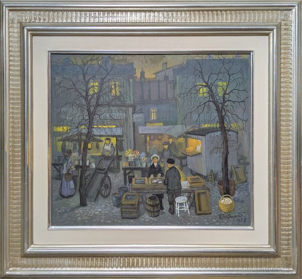 20th Century Swedish School  'Night Market'