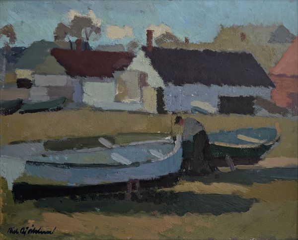Richard Bjorklund (1897-1974) 'Repairing the Boats' - Photo 2