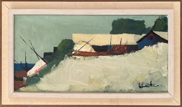 20th Century Swedish School  'Boats on the shore'