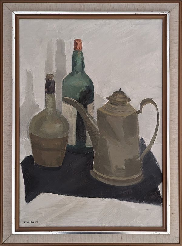 20th Century Swedish School 'Still life with Coffee Pot & Wine Bottle'